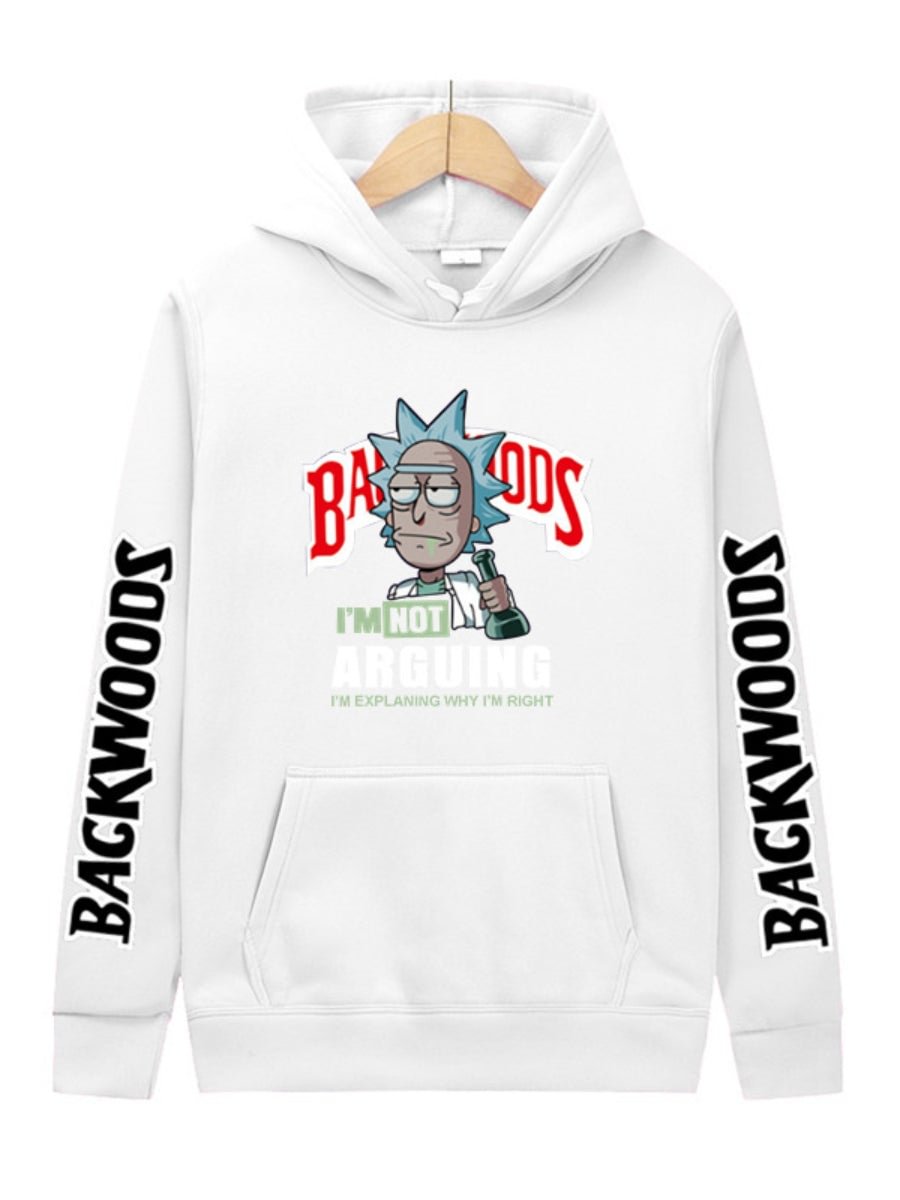 Unisex Backwoods Hoodie Rck and Morty Floral Hooded Sweatshirt