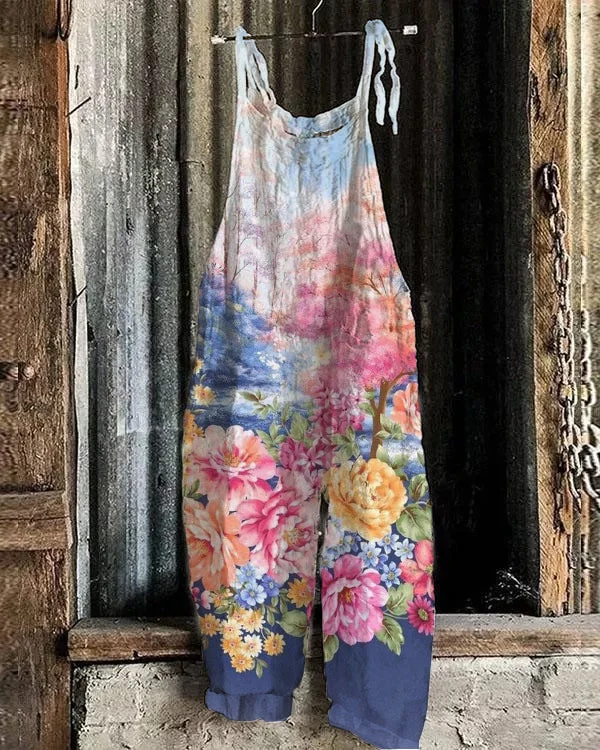 Fashion Printed Loose Casual Jumpsuit