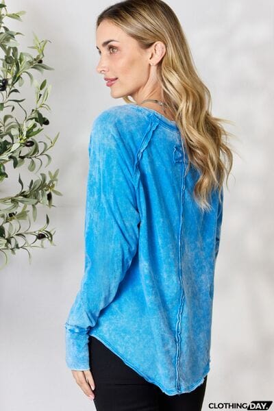 Zenana Round Neck Long Sleeve Top