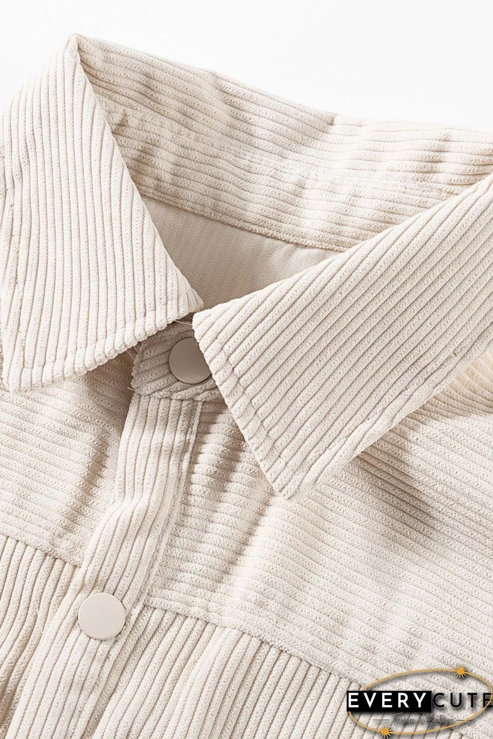 Waist Belt Corduroy Button-up Jacket