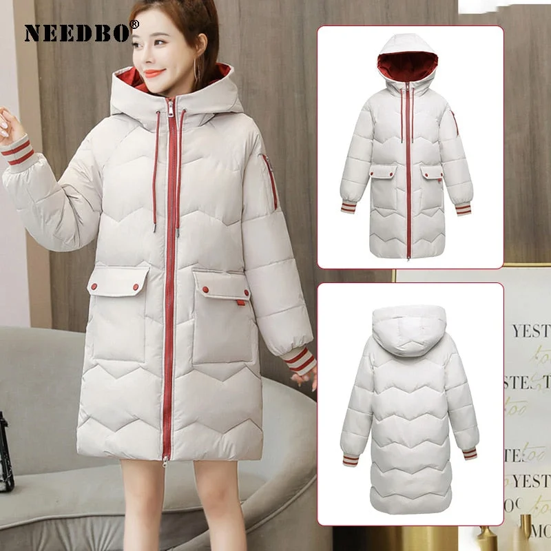 Winter Jacket Women Long Parka Hooded Warm Women Winter Jacket Coat Windbreak Cotton Padded Jacket Plus Size Lady Puffer Jacket