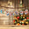 (US Local)6Pcs Double Side Special Shape Optimistic Old Lady Diamond Art Craft Keychain