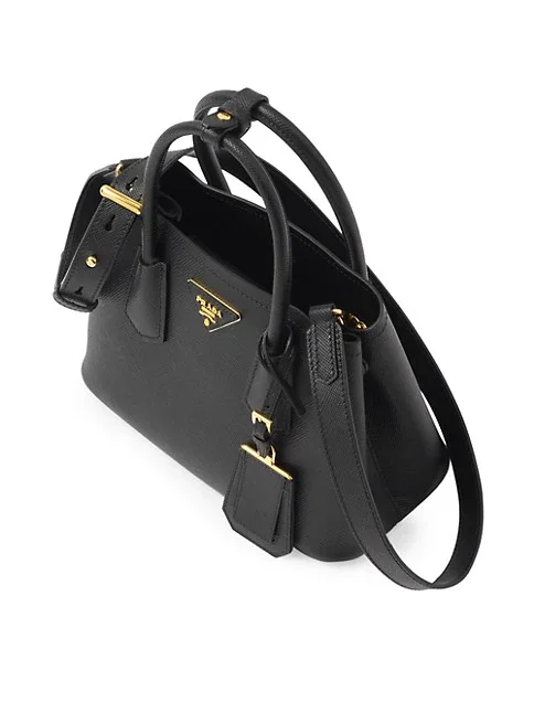 Prada Double Saffiano Leather Mini Bag black