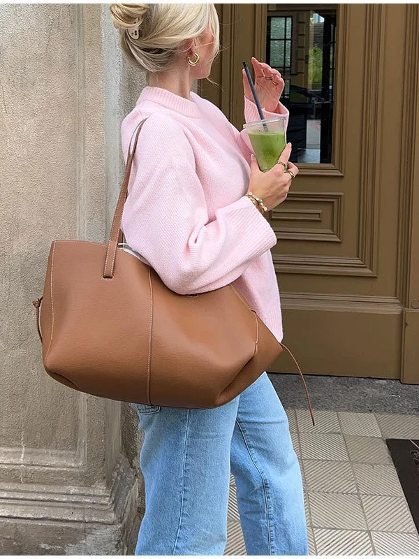 Churchf Churchf Shot-Hot Winter 2023 New Pink Sweet Round Collar Set Sweater