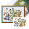 Bird And Kettle - 14CT Stamped Cross Stitch 34*26cm/13.39*10.24in