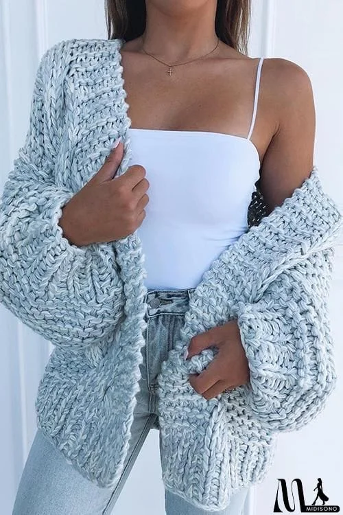 Puff Sleeve Loose Cardigan