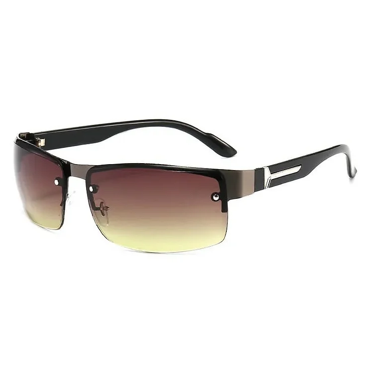 Kakacloud 2025 Rectangle Metal Sunglasses Business man Men male Fashion Glasses Brand Designer Retro Vintage Sunglasses gentle sun glasses