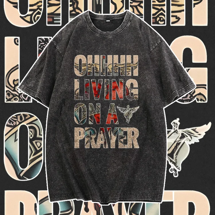 Davidhawaii100% Cotton Casual Attractive Vintage Rock Band Lettering Street T-Shirt - 100% Cotton