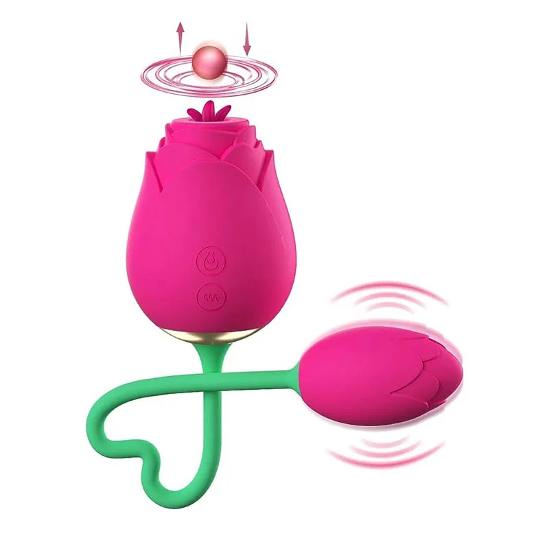 Rose Toy Vibrator, G-spot Rose Sex Toy Dildo with 15 Vibration Tapping Modes