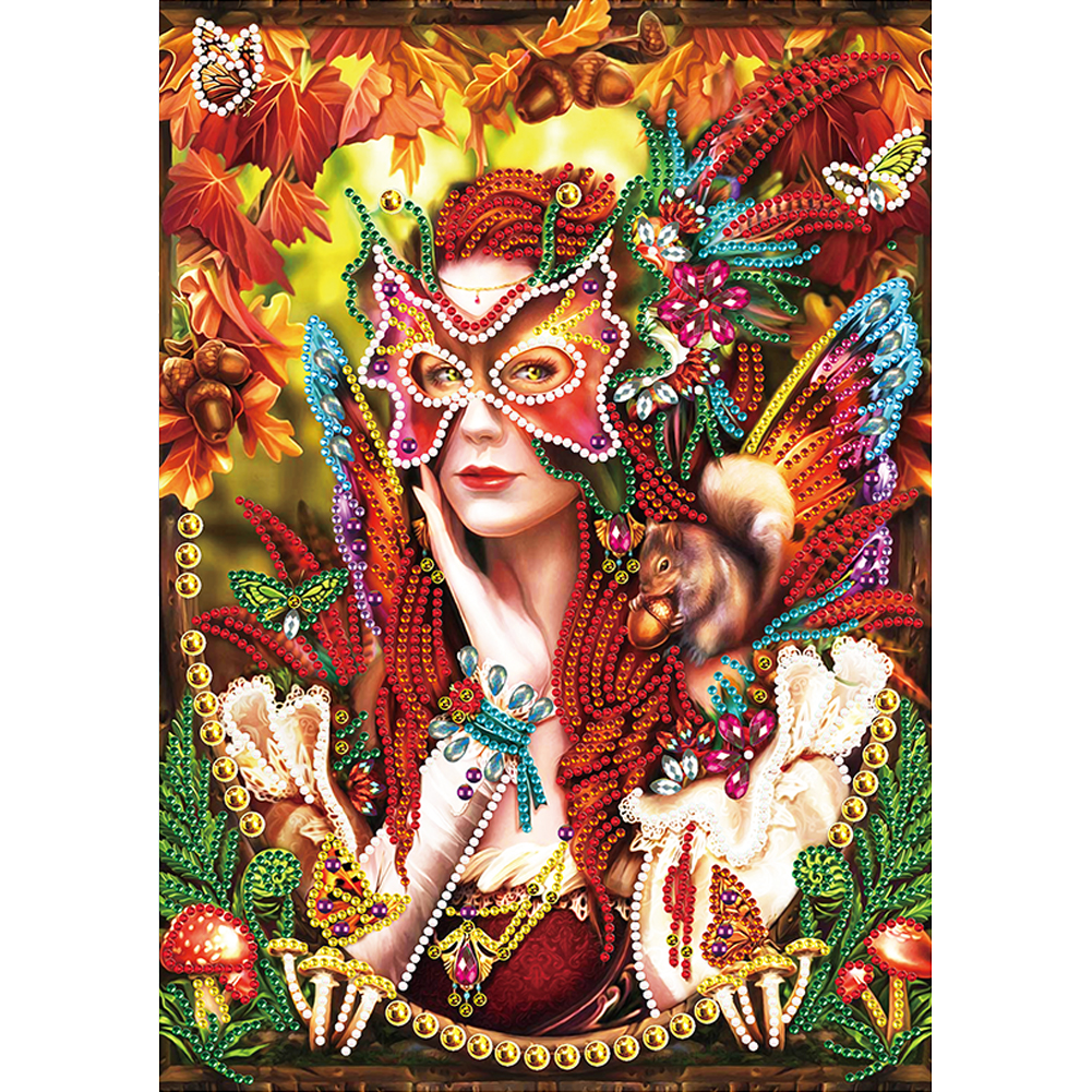 

Masked Woman - Special Shaped Diamond Painting - 30*40CM, 501 Original