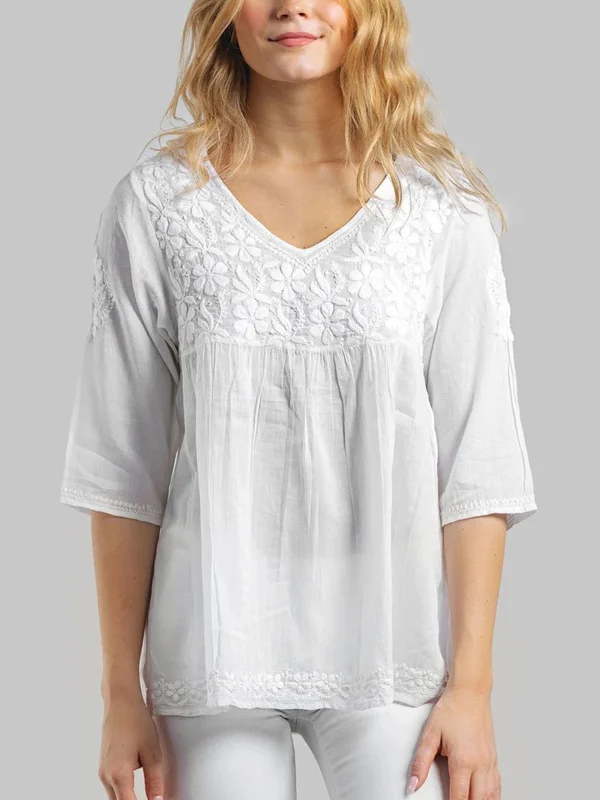 Solid Color Printed Short Sleeve Top