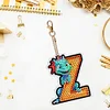Diamond Painting Double Sided Dinosaur Letters Z Keychain Pendant