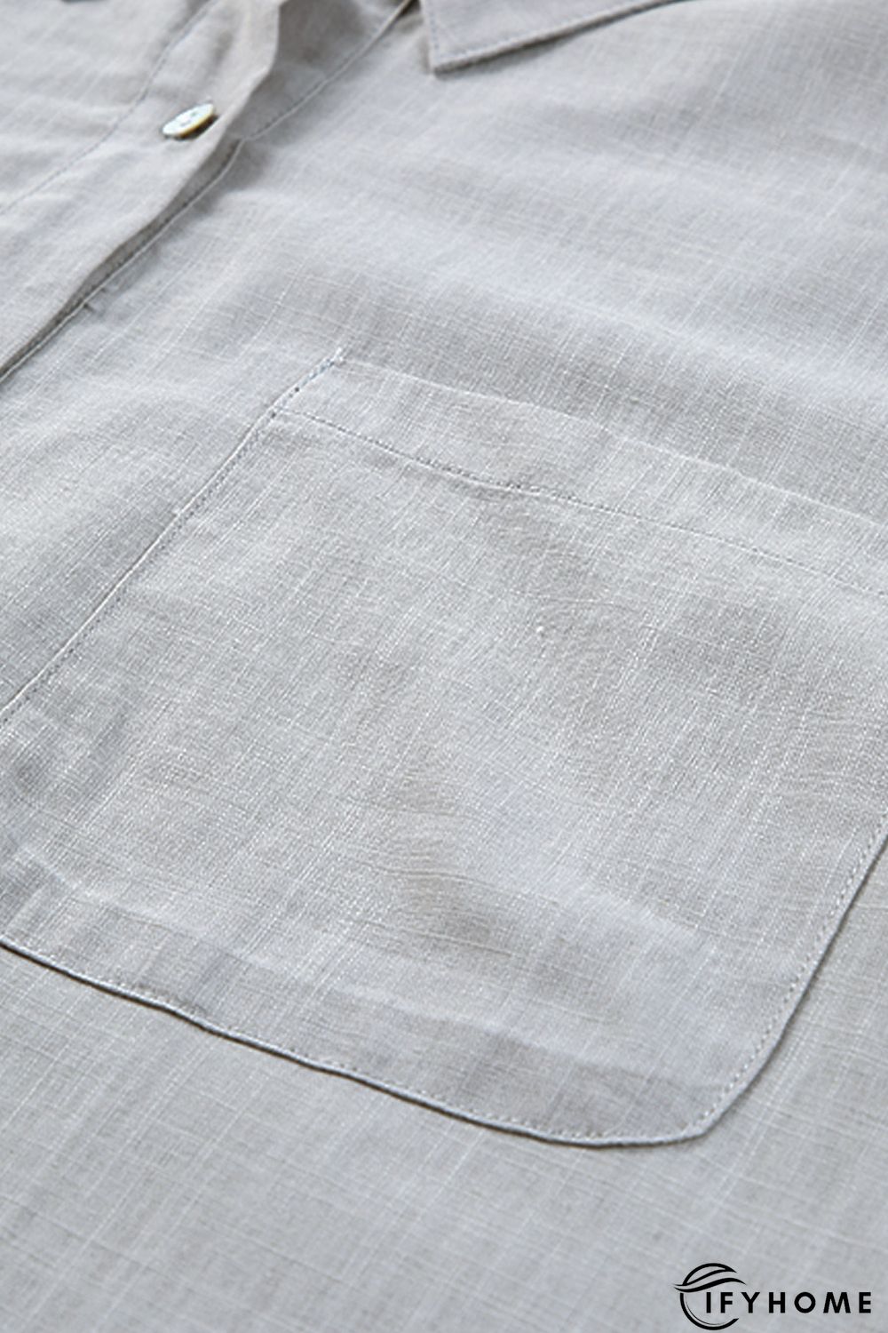 Gray Lightweight Shirt Style Beach Cover Up | IFYHOME