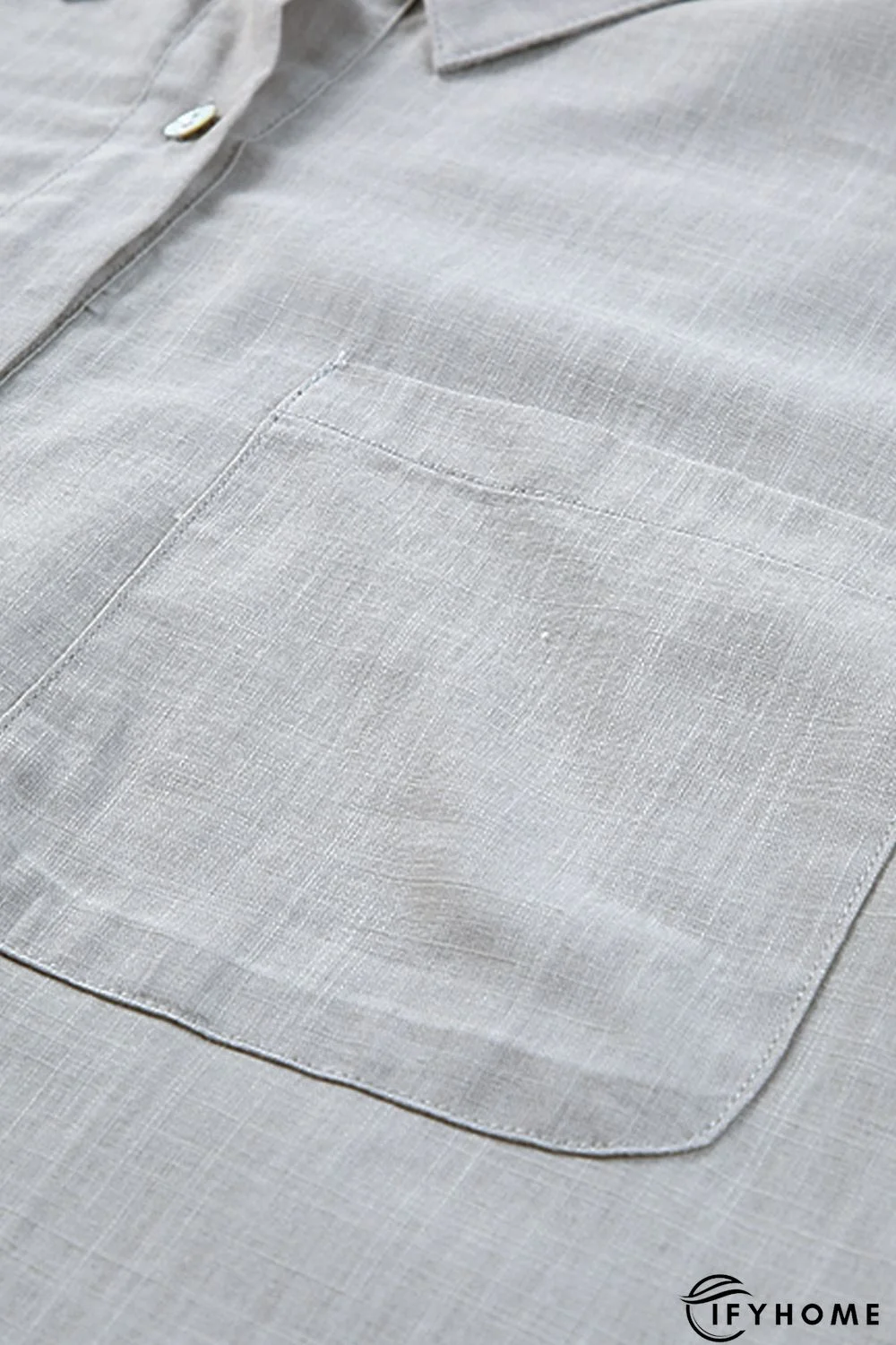 Gray Lightweight Shirt Style Beach Cover Up | IFYHOME