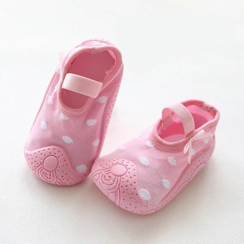 0 to 24M Spring Princess Summer Soft Rubber Sole Baby Cartoon Floor Socks Girls Ankle Sock Breathable Anti-slip Toddler Shoes
