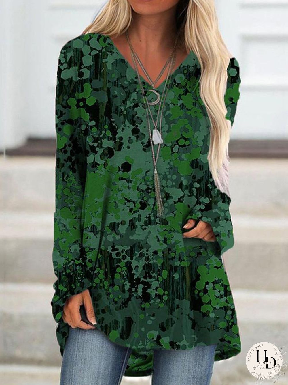 Women's T Shirt Dress Tee Dress Knee Length Dress Long Sleeve Color Block Patchwork Print Fall Spring Casual Blue Purple Red Green Gray S M L XL XXL 3XL 4XL