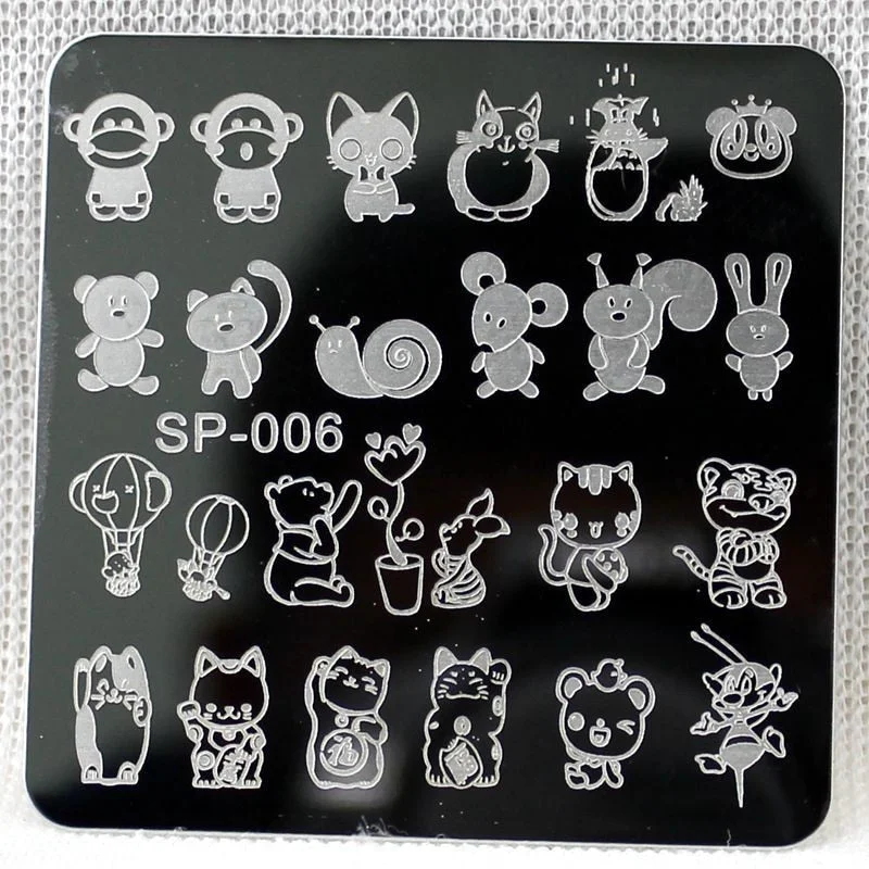 Nail Stamping Plates Cartoon Stamping Plate  SP Design Nail Art Image Plate Equipment Stamp Stamping Plates Manicure Template-Nail Inspo