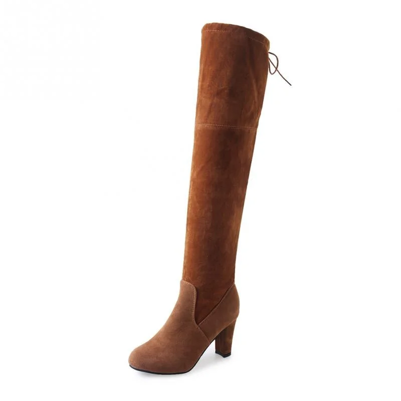 Back to college 2022 Winter Women's Over The Knee Boots Women Suede Woman Skinny Knee High Heels Ladies Autumn Sexy Pumps Female Long Boot Shoes