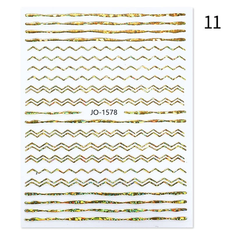 1Pc Black White French 3D Nail Sticker Hollow Painting Nail Trasnfer Sliders Manicure Butterfly Star Heart Pattern Nail Decor-Nail Inspo