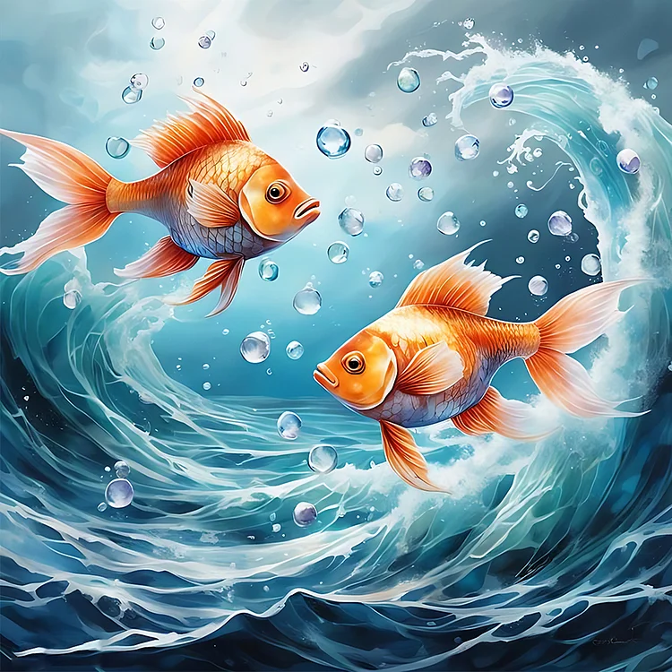 Goldfish 30*30CM (Canvas) Full Square Drill Diamond Painting gbfke