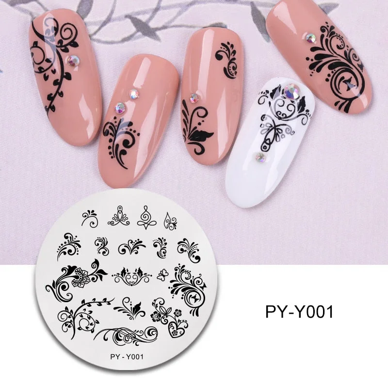 PICT YOU Nail Stamping Plates Snow Winter Nail Art Stamp Template idea nail Image Plate Stainless Steel Stencil Tools-Nail Inspo