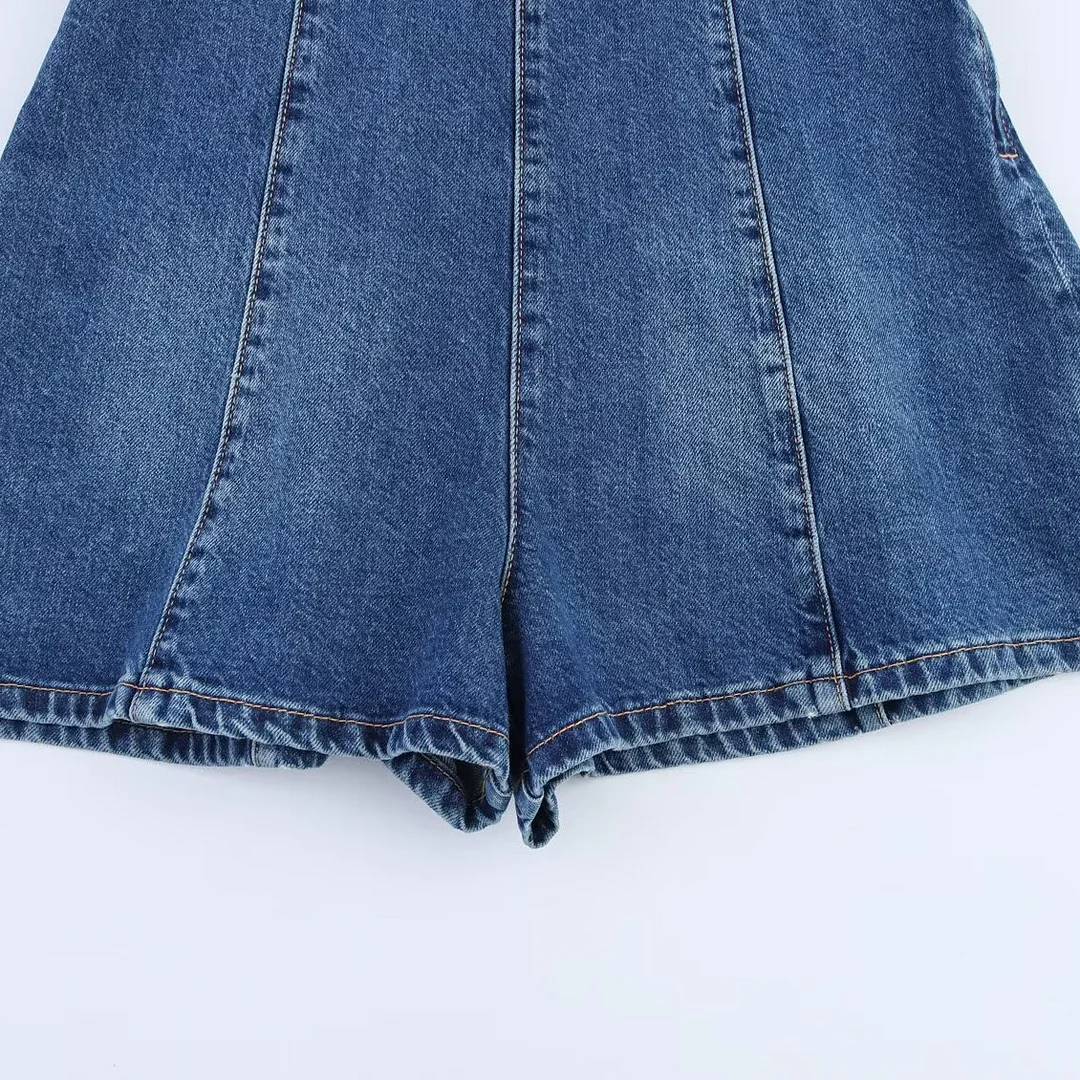 Nigikala Nigikala Strap Trousers Shorts Women 2025 Summer Hanging Neck Denim Jumpsuit 4365084