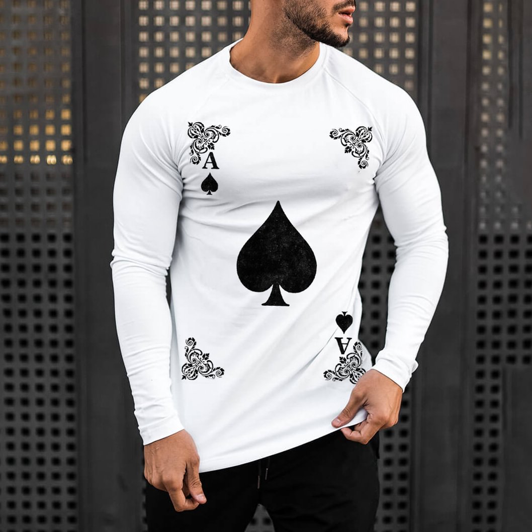 Playing Card Ace Of Spades Long Sleeve T-Shirt