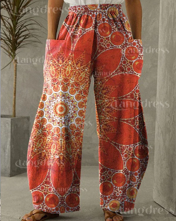 Women's Vintage Mandala Print Loose Pants