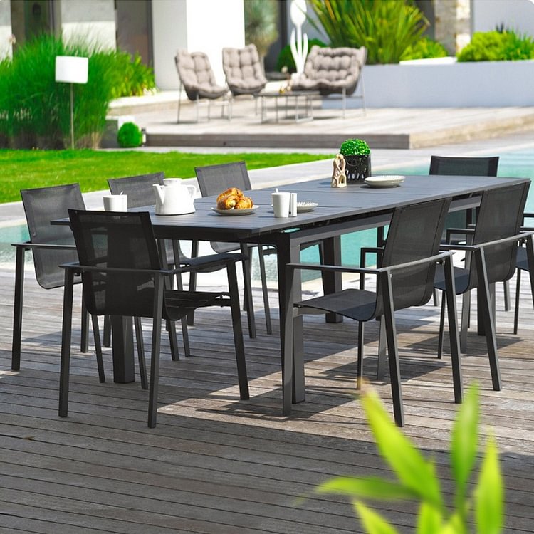 Homemys Expandable Outdoor Dining Set with 8pcs Chair 