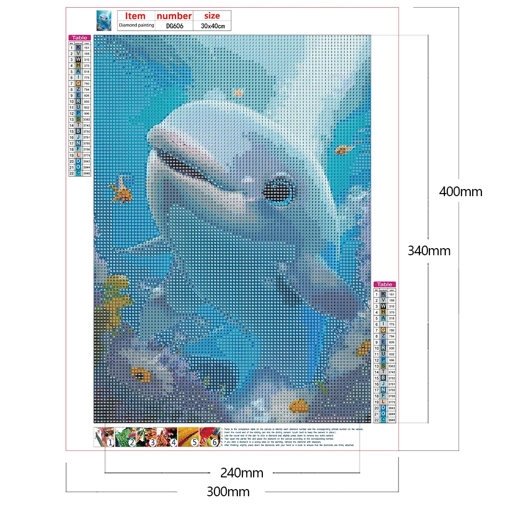Full Round Diamond Painting 30*40cm - Longing For Dolphins