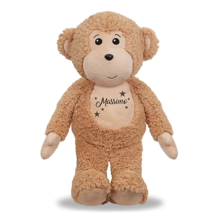 Dyoart Custom Monkey Stuffed Animal, 19.6" Hanging Monkey Plush with Personalized Name Date Message, Soft Cuddle Gift for Baby Toddler