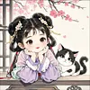 Cat Girl-11CT Stamped Cross Stitch 50*50cm/19.69*19.69in tapestrymarket