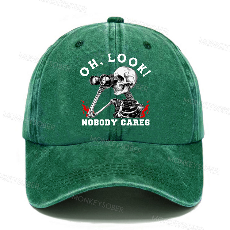 Personalized Oh Look! Nobody Cares Funny Skull Baseball Cap