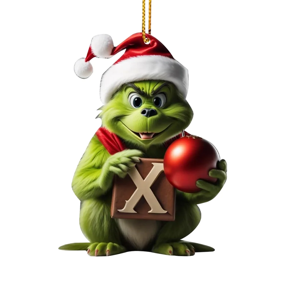 Christmas Acrylic Grinch Xmas Tree Hanging Ornament Hanging Green Monster Decor