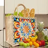DIY Diamond Painting Linen Waterproof Handbag Shopping Storage Bag Totes Kit(with 2pcs diamond painting)