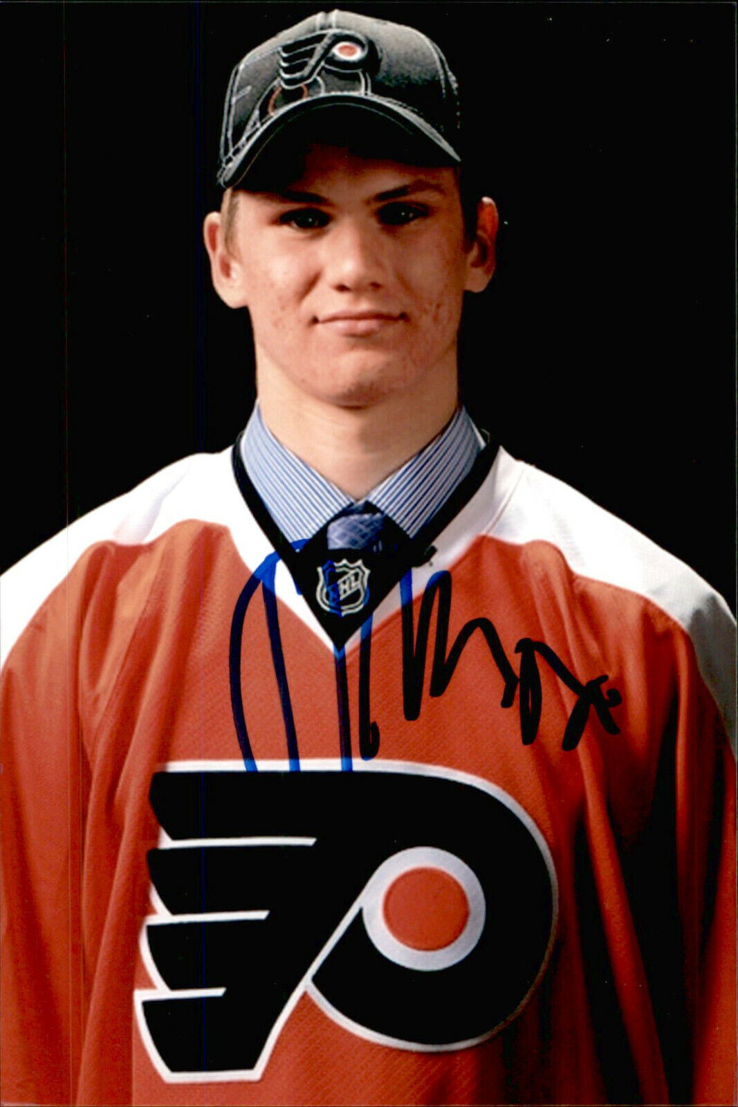 Samuel Morin SIGNED 4x6 Photo Poster painting PHILADELPHIA FLYERS #8