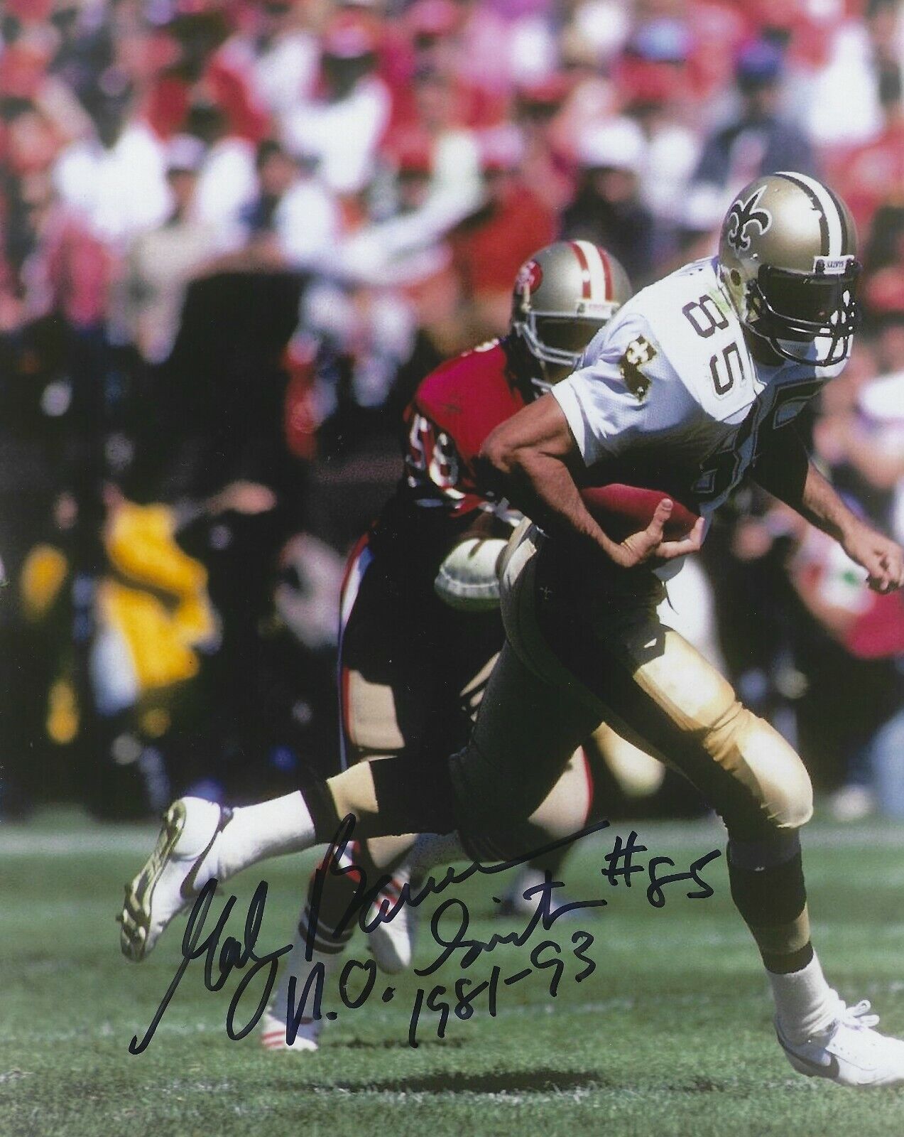 Autographed HOBY BRENNER 8x10 New Orleans Saints Photo Poster painting - w/COA