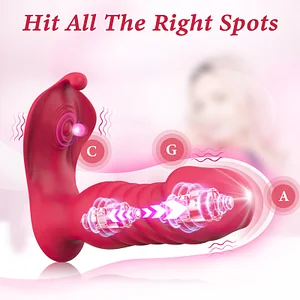 Butterfly Telescopic Wearable G Spot Dildo Vibrator Wireless Remote Control