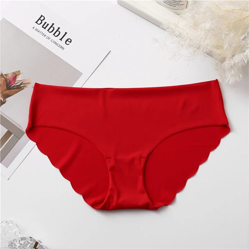 Women Panties Underwear Ultra-thin Seamless Briefs For Women's Comfort Low-Rise Ruffles Sexy Lingerie Summer Fashion Underpants