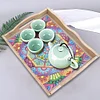 (35*24.5cm)Wooden Retro Mandala Pattern 5D DIY Diamond Painting Serving Tray with Handle Kit