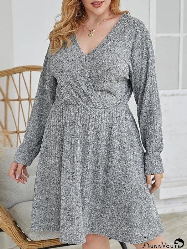 New Women V-neck Middle Dress for Women