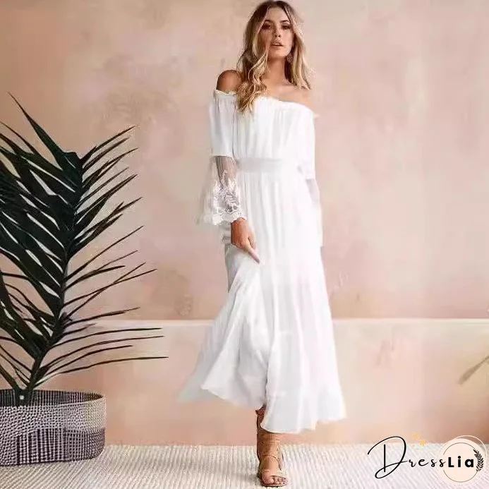 Women's Pretty Classy Lace Stitching Dress Dresses