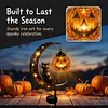 Iron Black Cat Moon Ground Lamp with Auto On/Off Solar-Powered Garden Light