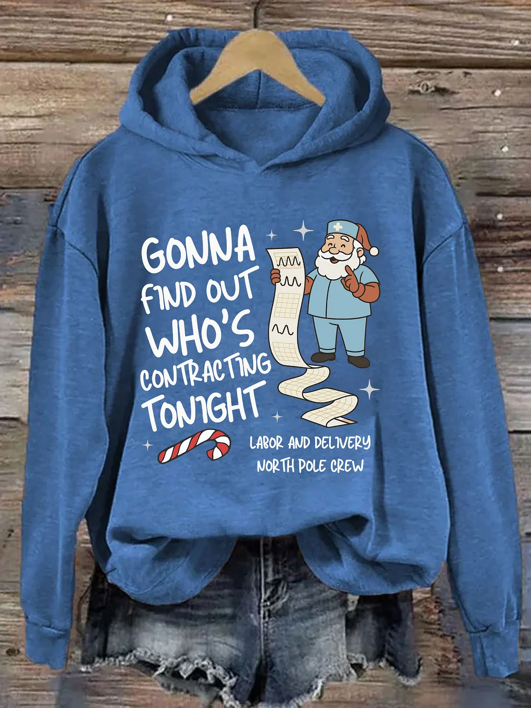 Ob-Gyn Santa: Christmas Contracting List Humor Hoodie