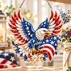 DIY Diamond Painting Acrylic Hanging Ornament, Pearl & Special Shaped Drill Art, Double-Sided Printed Patriotic Home Decor(Freedom Eagle)