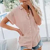 Gioiacombo™ Camicia da donna con bottoni a bavero manica corta