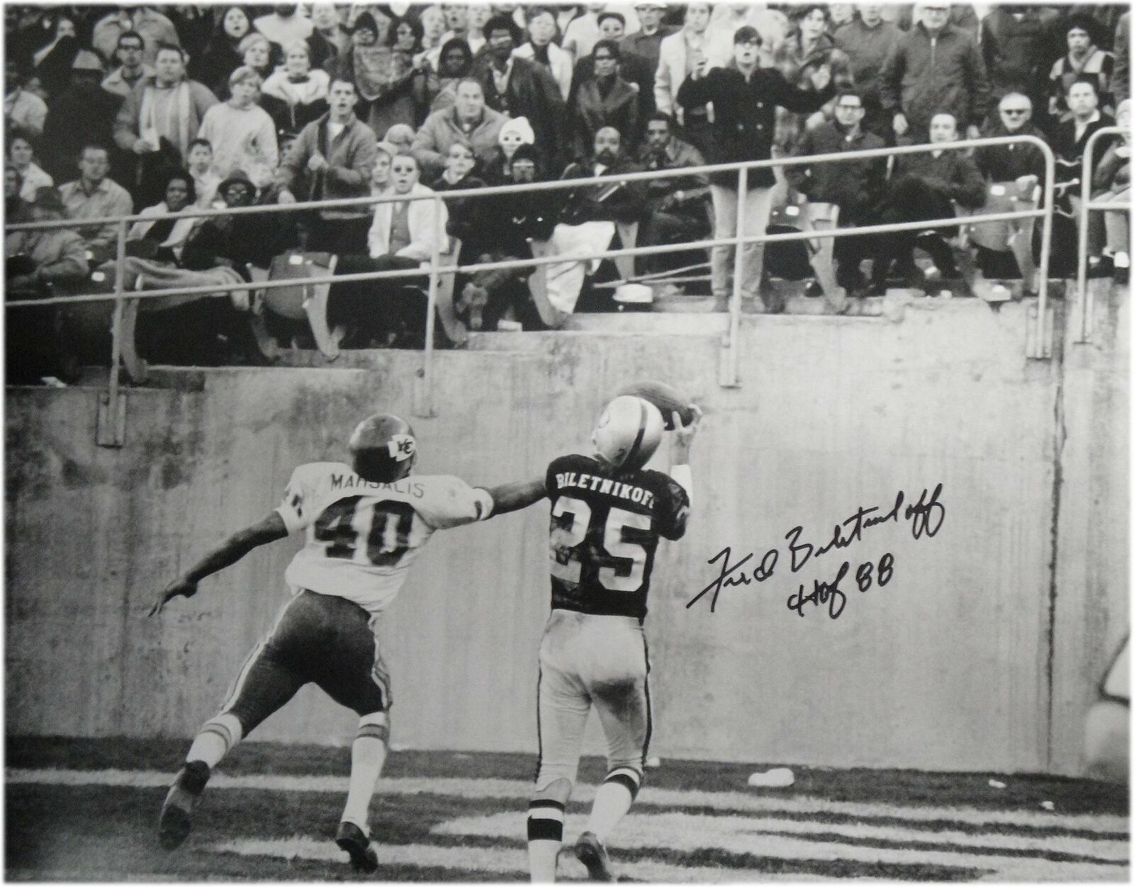 Fred Biletnikoff Signed Autographed 16x20 Photo Poster painting Oakland Raiders TD Catch JSA