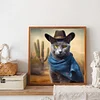 Diamond Painting-DIY Full Round Drill Cowboy Cat