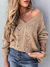 Hollow Loose Long Sleeves Sweater Tops