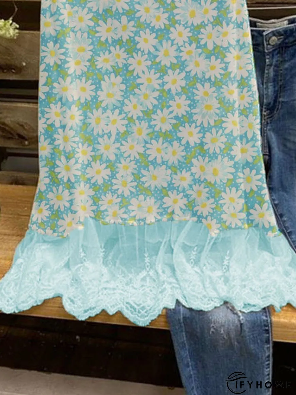 Cotton-Blend Crew Neck Floral Tanks & Camis | IFYHOME